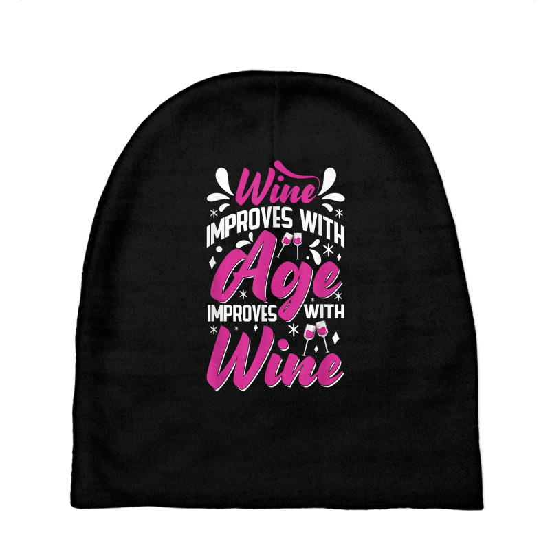 Wine Improves With Age – Winemaker Wine Lovers Wine Making T Shirt Baby Beanies | Artistshot