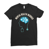 Mental Health Worker Brain Art Minimalist Aesthetic Ladies Fitted T-shirt | Artistshot