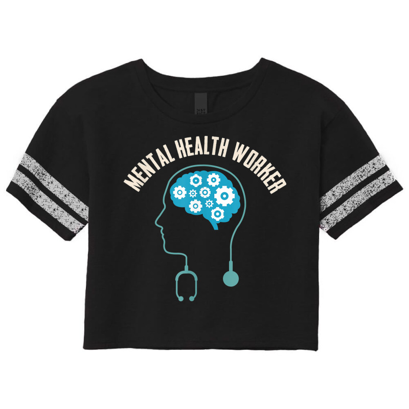 Mental Health Worker Brain Art Minimalist Aesthetic Scorecard Crop Tee by Uniform | Artistshot