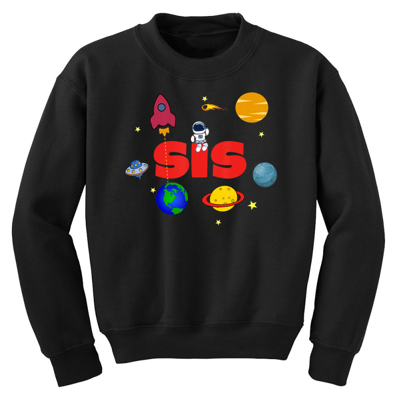 Sister Outer Space Ufo Alien Galaxies Birthday Party Youth Sweatshirt by Min01 | Artistshot