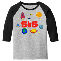 Sister Outer Space Ufo Alien Galaxies Birthday Party Youth 3/4 Sleeve | Artistshot