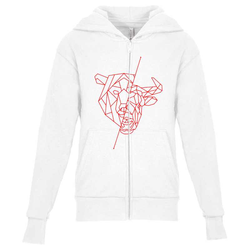 Stock Exchange Bear And Bull Invest Youth Zipper Hoodie by IONIQ | Artistshot