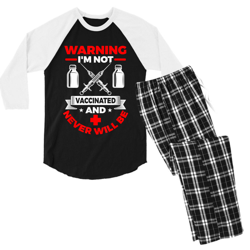 Im Not Vaccinated Medical Vaccine Men's 3/4 Sleeve Pajama Set by OliviaStoica | Artistshot