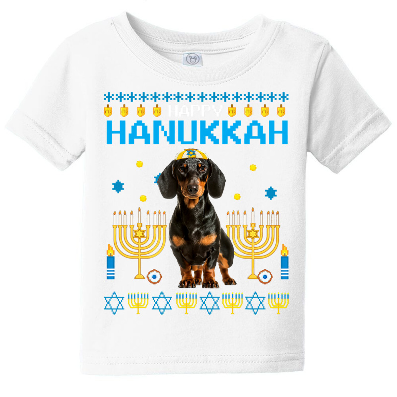 Dachshund Chanukah Jewish Ugly Hanukkah Sweater Pajama Baby Tee | Artistshot