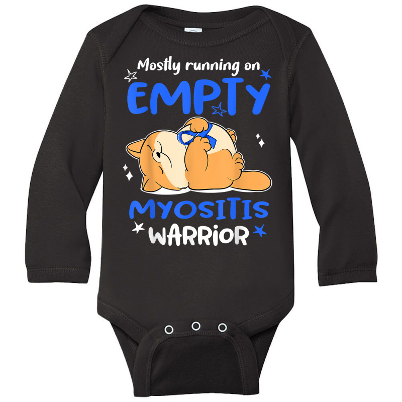 Mostly Running On Empty Myositis Warrior T Shirt Long Sleeve Baby Bodysuit by cm-arts | Artistshot