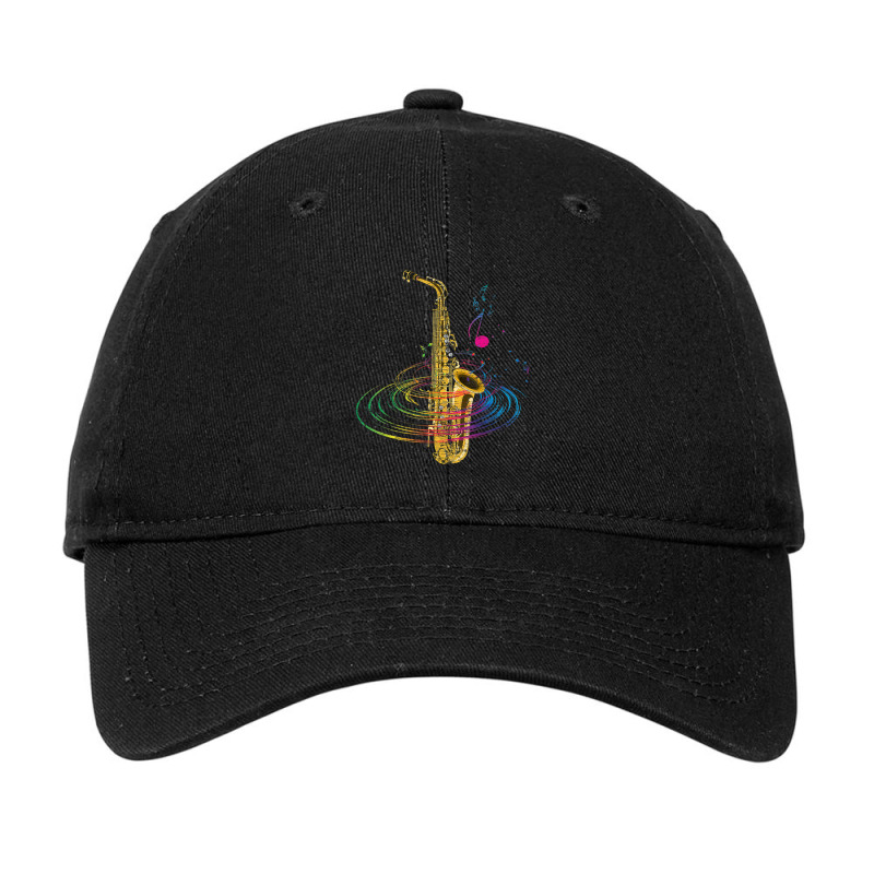 Sax Player Saxophonist Music Notes Saxophone Adjustable Cap by Kosdapen517 | Artistshot