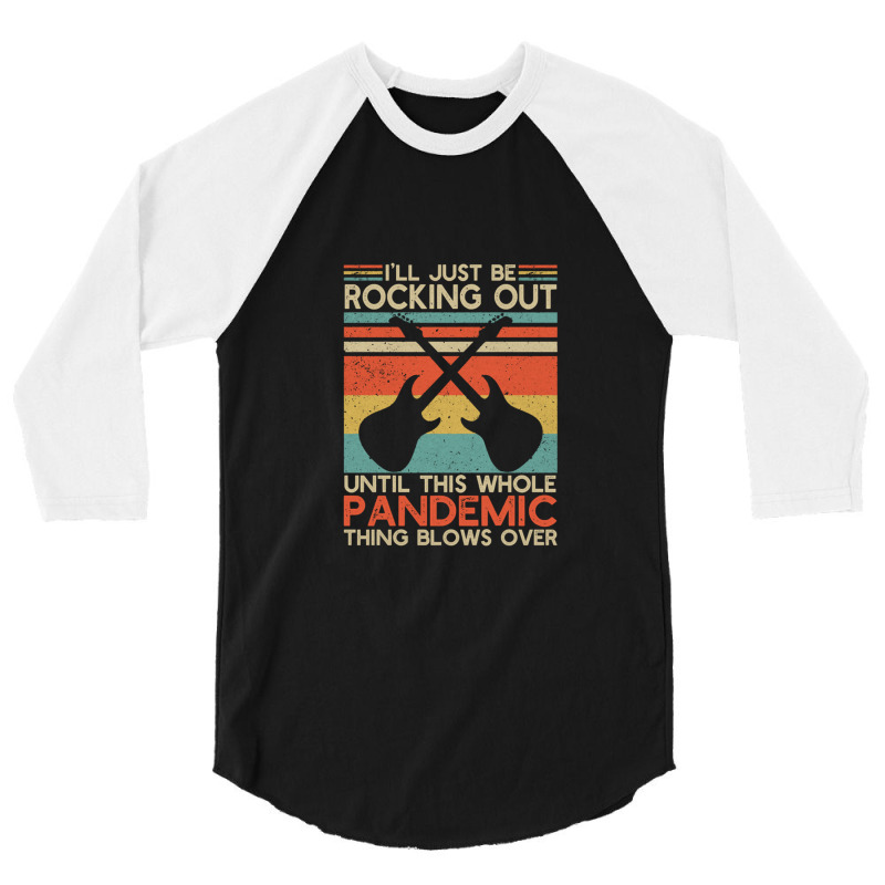 Guitarist I Will Be Rocking Out Until This Whole Pandemic Christmas 3/4 Sleeve Shirt | Artistshot