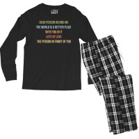 Dear Person Behind Me Funny Retro Quotes & Apparel Woman Man Pullover Men's Long Sleeve Pajama Set | Artistshot