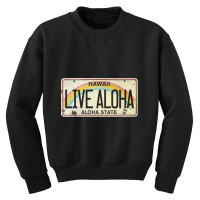 Live Aloha Vintage License Plate Youth Sweatshirt | Artistshot