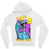 Rawr! I'm 8 Birthday Boys 8th Birthday Dino Noasaurus T Shirt Zipper Hoodie | Artistshot