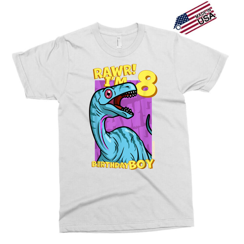 Rawr! I'm 8 Birthday Boys 8th Birthday Dino Noasaurus T Shirt Exclusive T-shirt | Artistshot