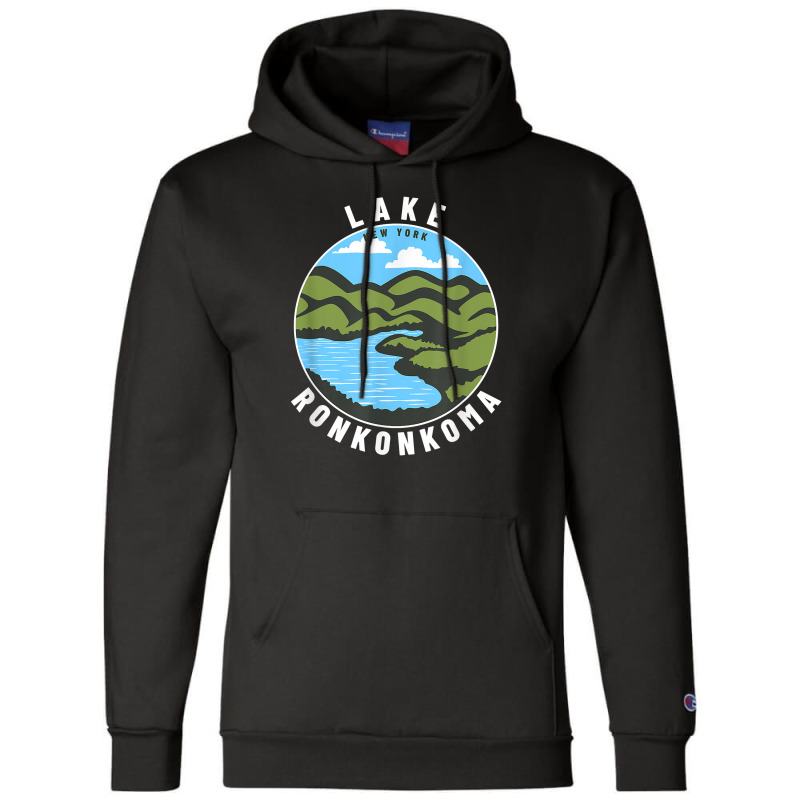 Lake Ronkonkoma New York Ny Badge Souvenir Vacation T Shirt Champion Hoodie by alyshasur9x | Artistshot