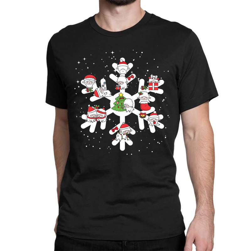 Sheeps  Farm Animals In Christmas Snowflakes Christmas Gift Classic T-shirt by hoainv | Artistshot