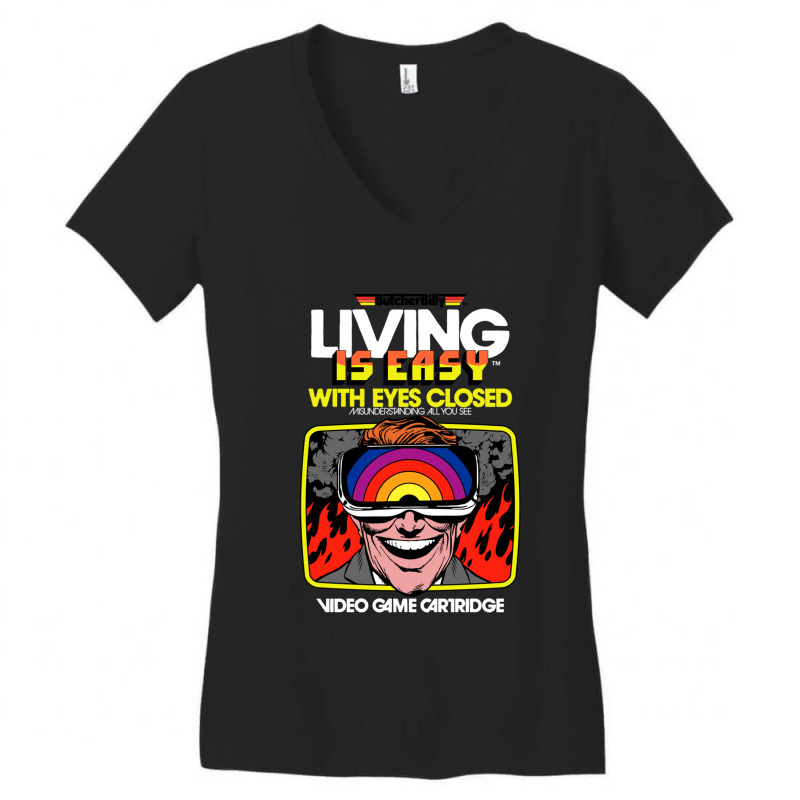 Eyes Closed Women's V-neck T-shirt | Artistshot