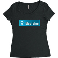 Musician Car Truck Bumper Sticker Location Sign Women's Triblend Scoop T-shirt | Artistshot