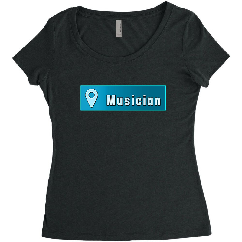 Musician Car Truck Bumper Sticker Location Sign Women's Triblend Scoop T-shirt by MarlonChristopherMoyer | Artistshot