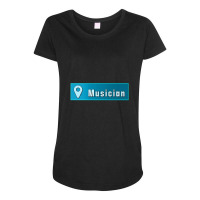 Musician Car Truck Bumper Sticker Location Sign Maternity Scoop Neck T-shirt | Artistshot