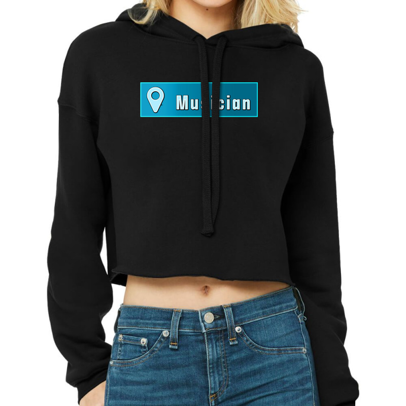 Musician Car Truck Bumper Sticker Location Sign Cropped Hoodie by MarlonChristopherMoyer | Artistshot