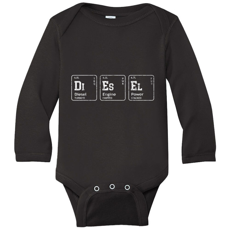 Diesel Element Tables, Diesel Truck Breakdown Makeup Long Sleeve Baby Bodysuit | Artistshot