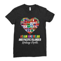 Asian American And Pacific Islander Heritage Month Heart Ladies Fitted T-shirt | Artistshot