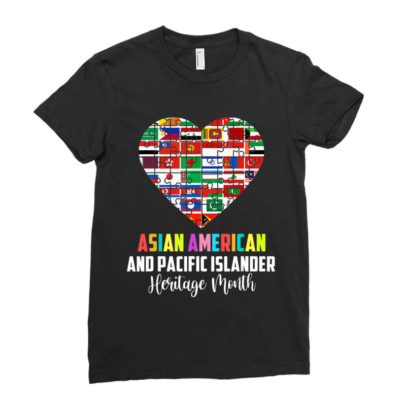 Asian American And Pacific Islander Heritage Month Heart Ladies Fitted T-Shirt by cm-arts | Artistshot