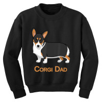 Cute Black Tricolor Pembroke Corgi Dad Dog Lovers Youth Sweatshirt | Artistshot