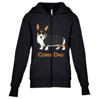 Cute Black Tricolor Pembroke Corgi Dad Dog Lovers Youth Zipper Hoodie | Artistshot