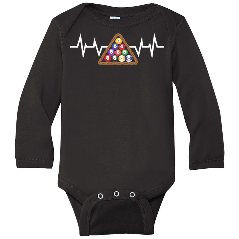 Billiard Ball Rack T  Shirt Billiard Ball Rack Heartbeat T  Shirt Long Sleeve Baby Bodysuit | Artistshot