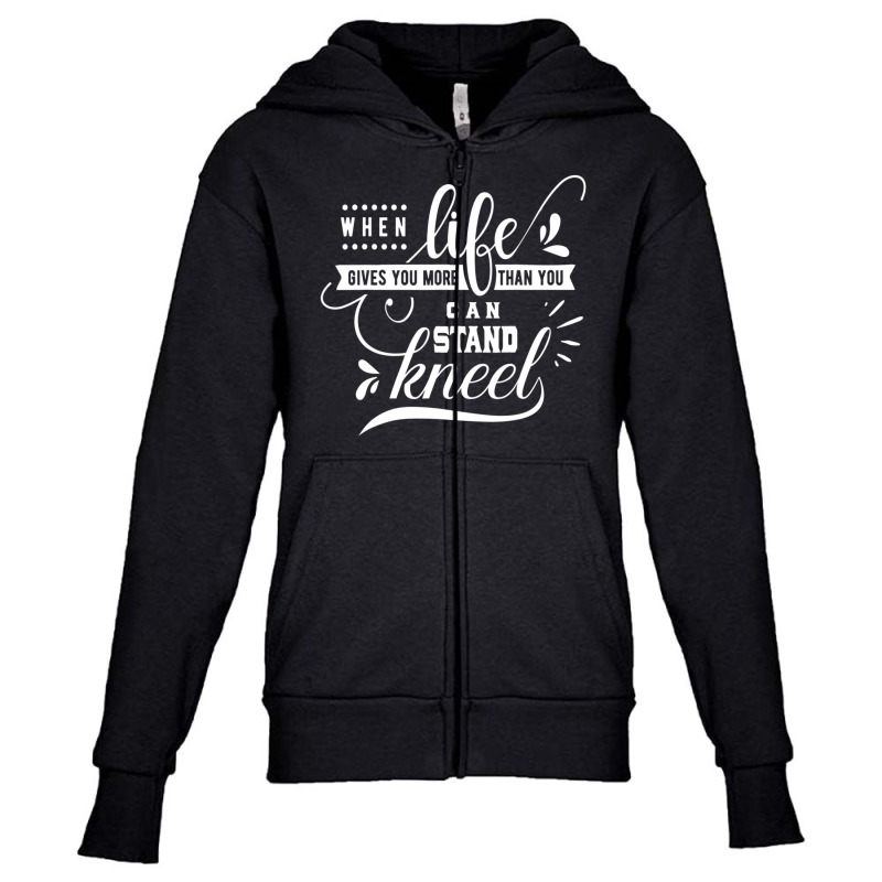 Kneel Prayer Warrior Hands Jesus Christ Faith Pray Youth Zipper Hoodie | Artistshot