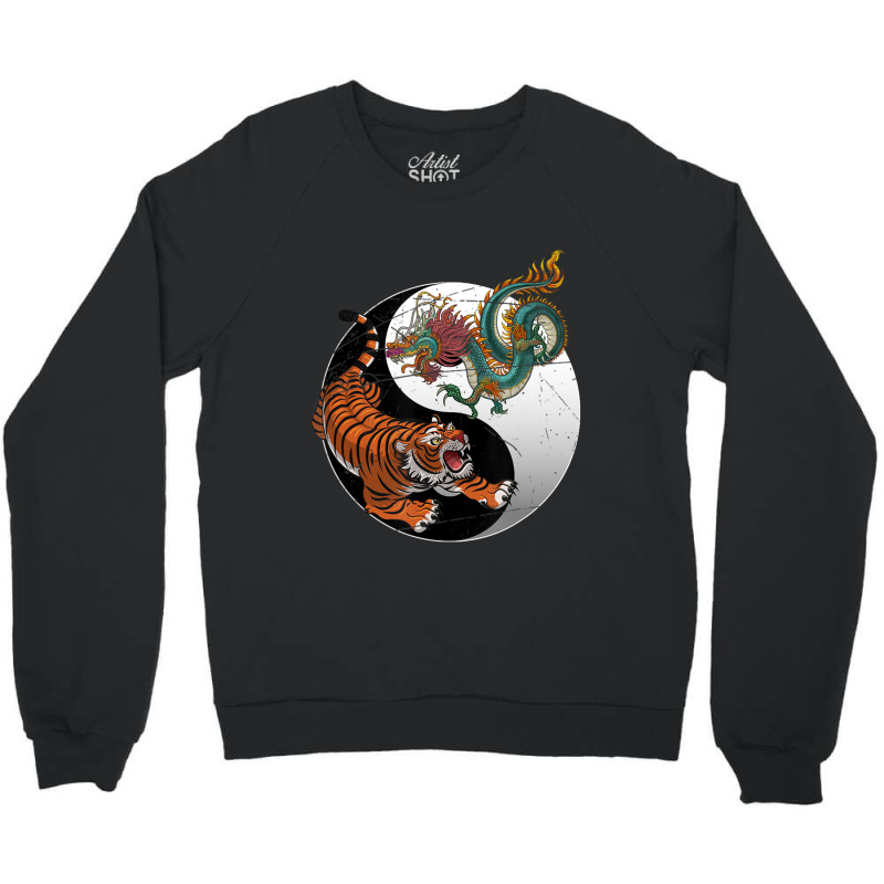 Asian Dragon Tiger Yin Yang Tiger Crewneck Sweatshirt | Artistshot