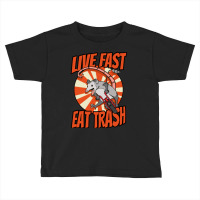 Live Fast Eat Trash Possum Riding Vintage Minibike Toddler T-shirt | Artistshot