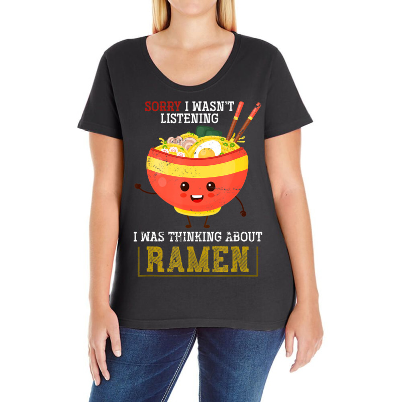 Asian Food Noodles Kawaii Bowl Of Ramen Ladies Curvy T-Shirt by cm-arts | Artistshot