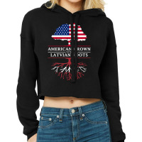 American Grown With Latvian Roots   Latvia Premium T Shirt Cropped Hoodie | Artistshot