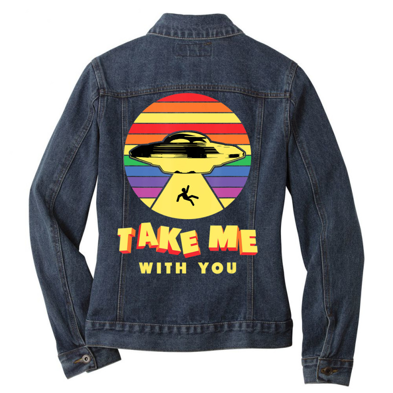 Take Me With You Ladies Denim Jacket by Min01 | Artistshot