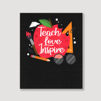 Teach, Love, Inspire Teacher Appreciation From Students Portrait Canvas Print | Artistshot