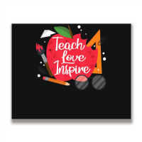 Teach, Love, Inspire Teacher Appreciation From Students Metal Print Horizontal | Artistshot