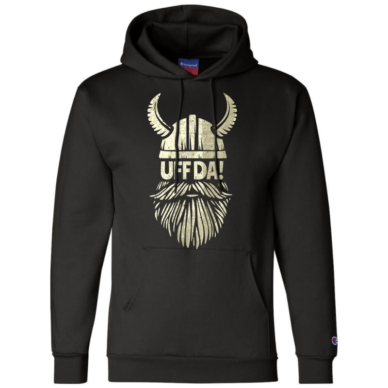 Uff Da Norwegian Quote Scandinavian Viking Helmet Beard Man T Shirt Champion Hoodie | Artistshot