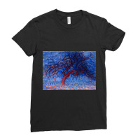 Piet Avond (evening) The Red Tree Ladies Fitted T-shirt | Artistshot