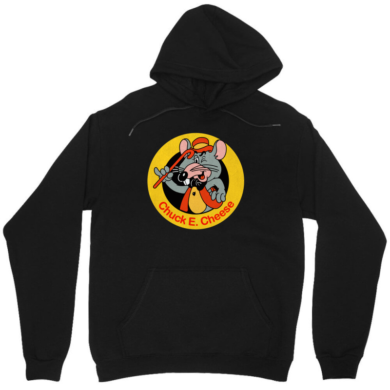 Chuck E. Cheese's Pin Button Art From The 80's With Old Incarnation Of Unisex Hoodie by LizbethHensley | Artistshot