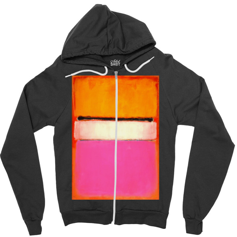 Mark White Center (yellow, Pink And Lavender On Rose) Zipper Hoodie | Artistshot