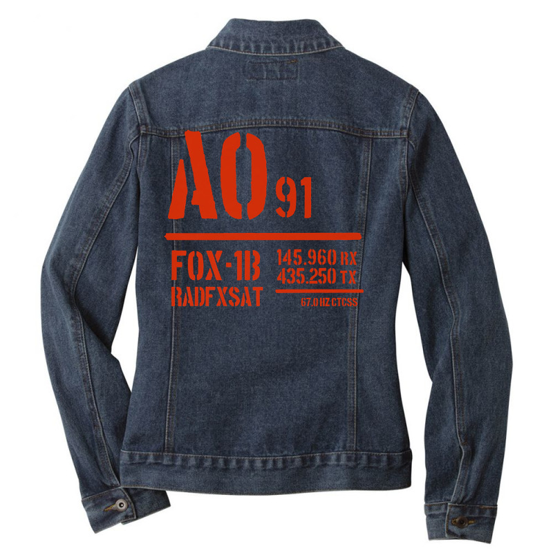 Ao91 Amateur Radio Satellite Premium T Shirt Ladies Denim Jacket by cm-arts | Artistshot