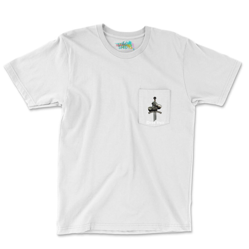 Deus Vult   Catholic Crusader Templar Knight   Sword & Armor Long Slee Pocket T-shirt | Artistshot