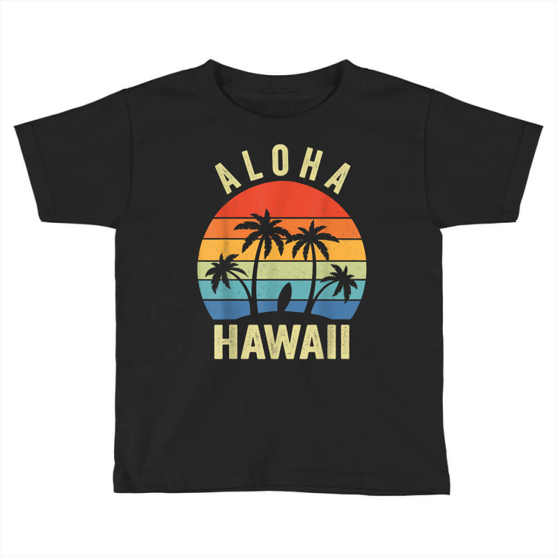 Aloha Hawaii Hawaiian Island Shirt Palm Beach Surfboard Surf T Shirt Toddler T-shirt by cm-arts | Artistshot