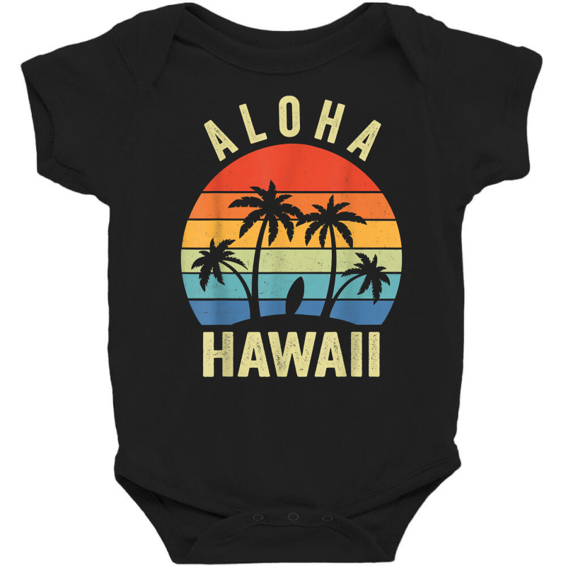 Aloha Hawaii Hawaiian Island Shirt Palm Beach Surfboard Surf T Shirt Baby Bodysuit by cm-arts | Artistshot