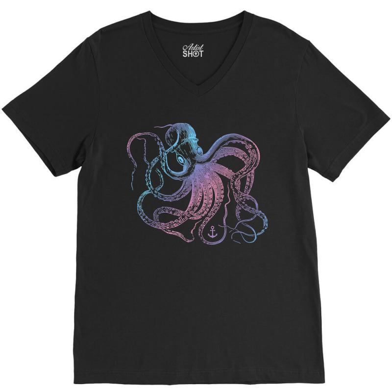 Octopus Cool Vintage Marine Biologist Ocean Sea Life 1 V-neck Tee | Artistshot