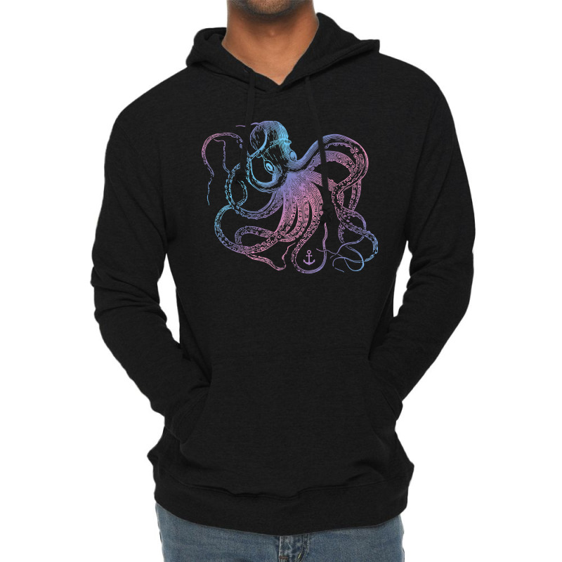 Octopus Cool Vintage Marine Biologist Ocean Sea Life 1 Lightweight Hoodie | Artistshot