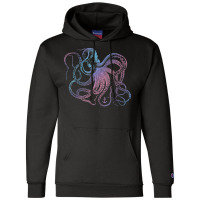 Octopus Cool Vintage Marine Biologist Ocean Sea Life 1 Champion Hoodie | Artistshot