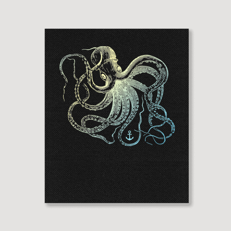 Octopus Cool Vintage Marine Biologist Ocean Sea Life 3 Portrait Canvas Print | Artistshot