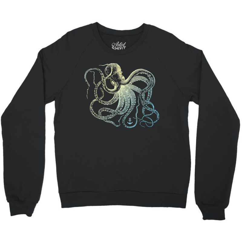 Octopus Cool Vintage Marine Biologist Ocean Sea Life 3 Crewneck Sweatshirt | Artistshot