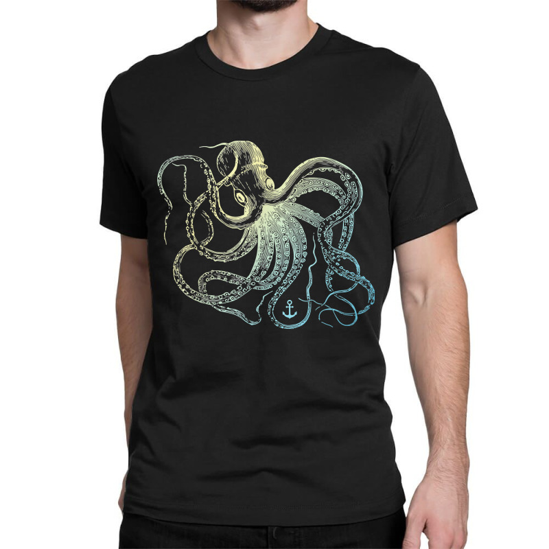 Octopus Cool Vintage Marine Biologist Ocean Sea Life 3 Classic T-shirt | Artistshot